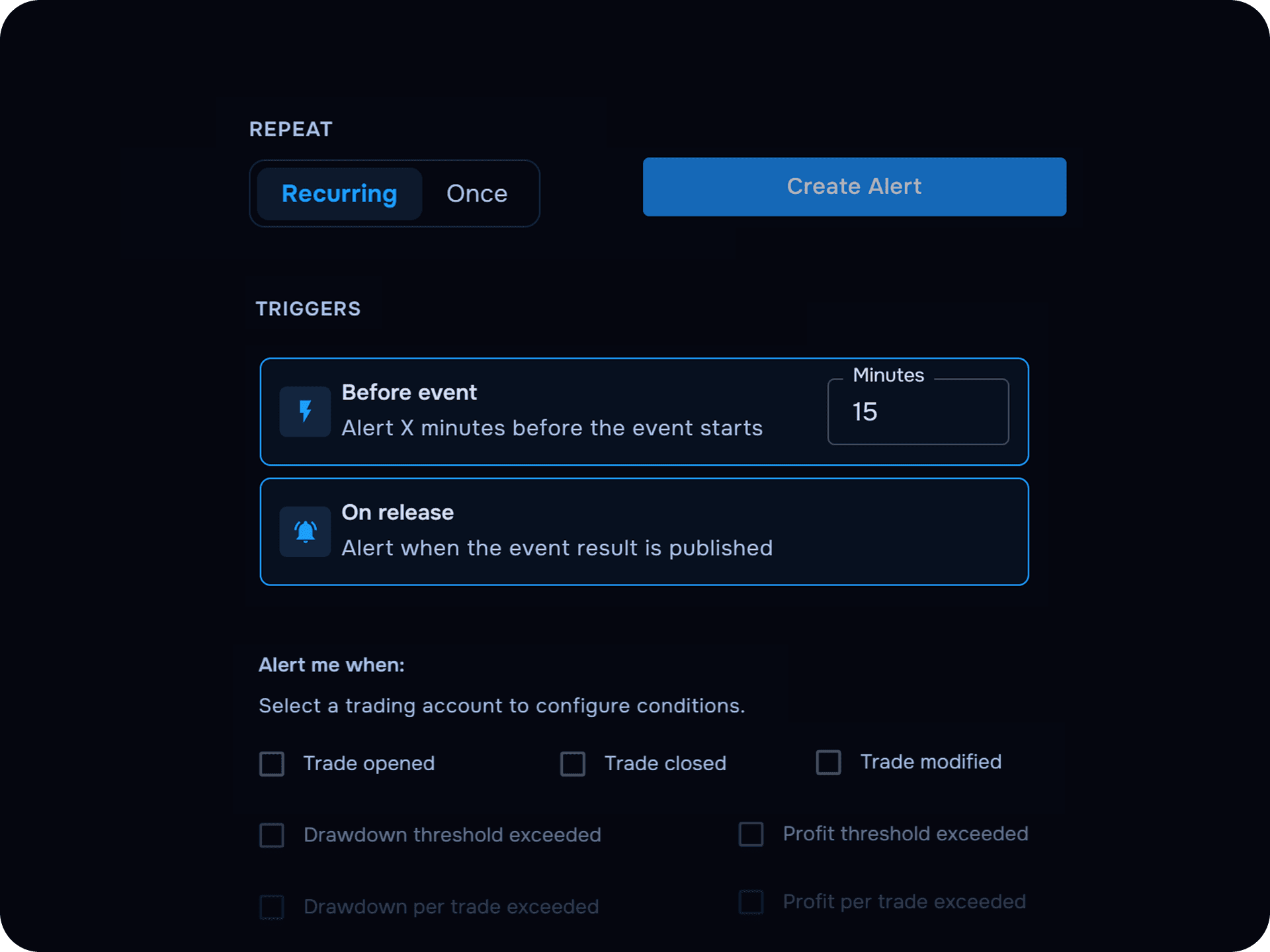 Custom alert rules preview