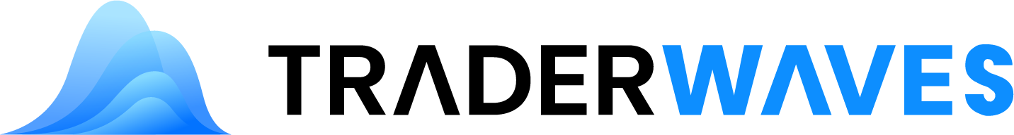 TraderWaves logo with dark lettering